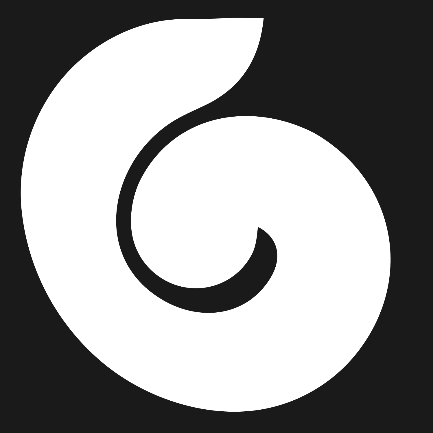 Minimalist Spiral Curl Logo #1a1a1a/#ffffff