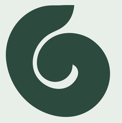 Minimalist Spiral Curl Logo #e8efe9/#2d4a3e