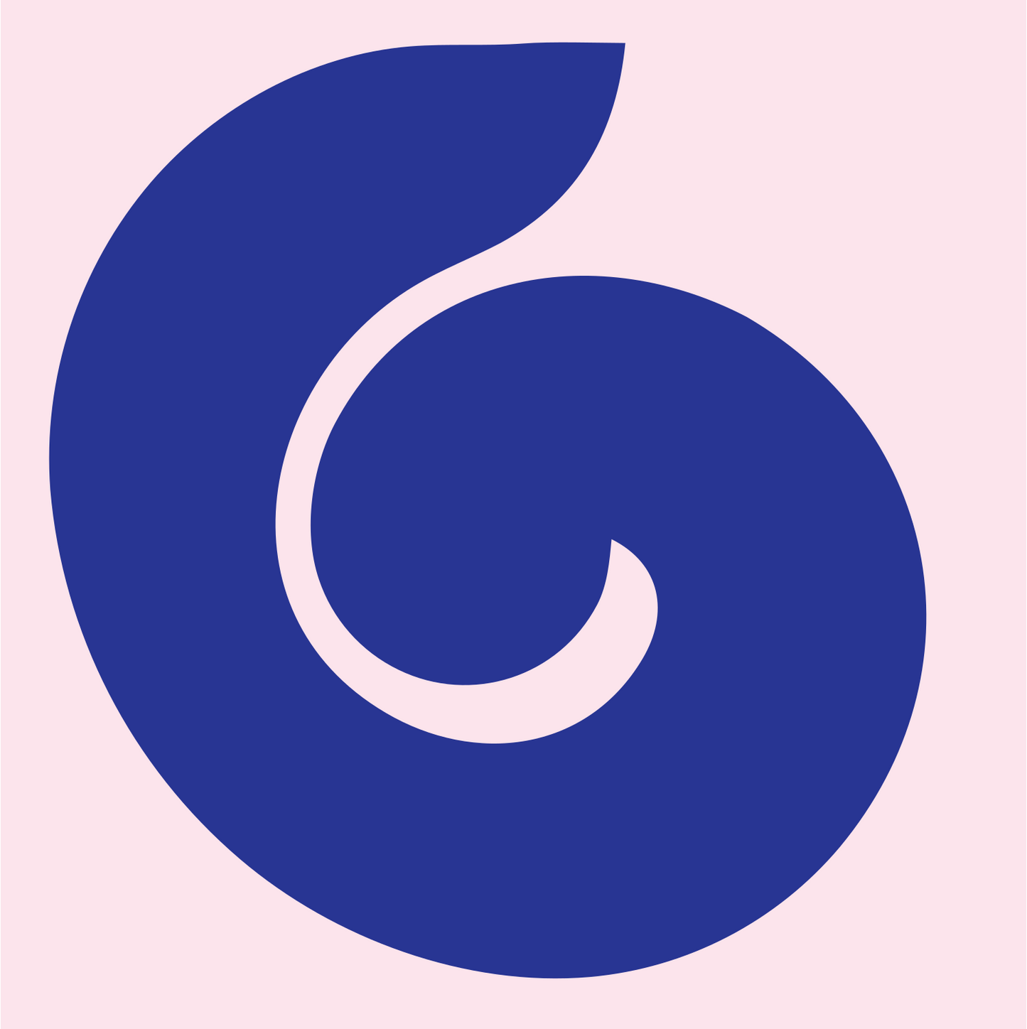 Minimalist Spiral Curl Logo #fce4ec/#283593