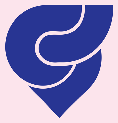 Monoline Heart Twist Badge #fce4ec/#283593