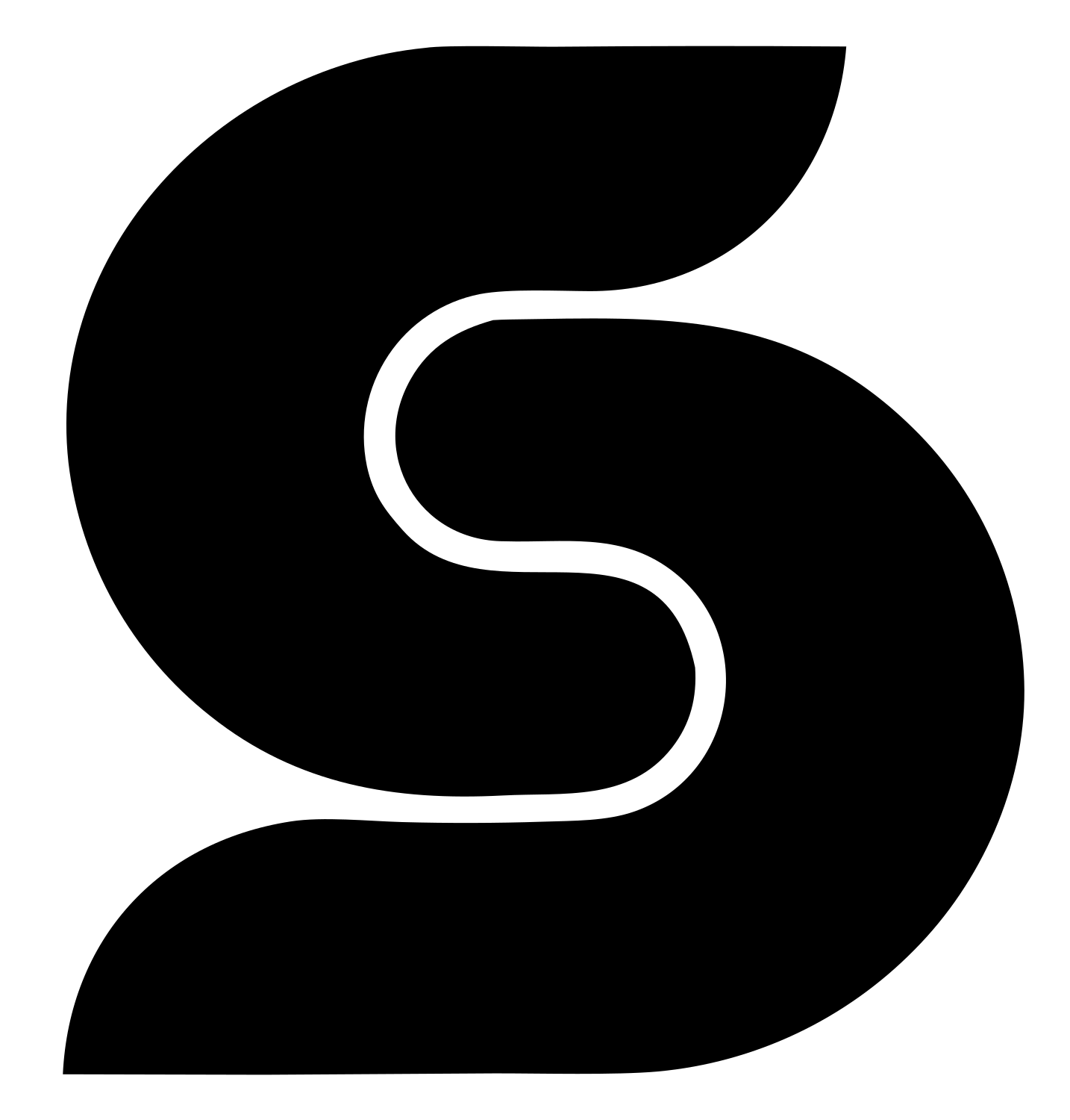 Monoline S-Curve Letter Mark #ffffff/#000000