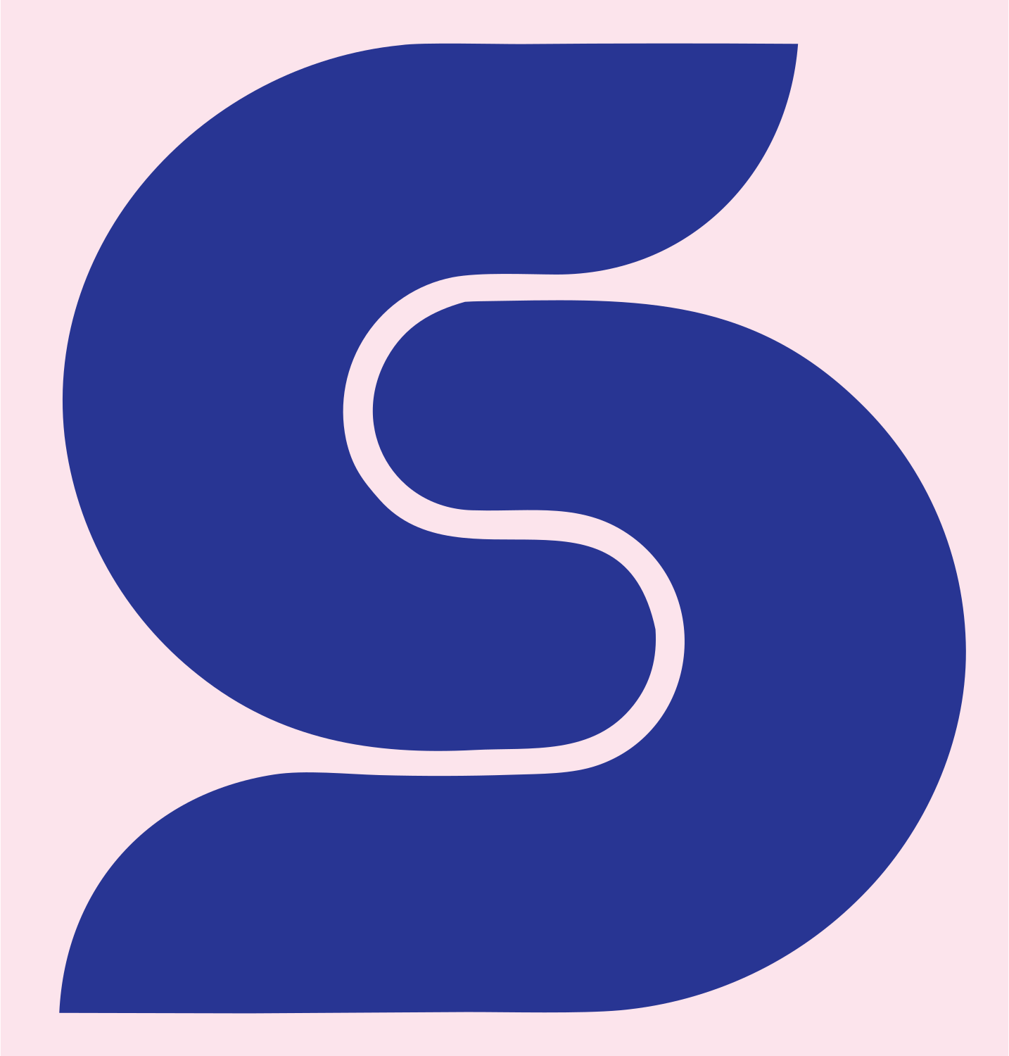 Monoline S-Curve Letter Mark #fce4ec/#283593