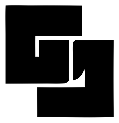 Negative Space Square Overlap Mark #ffffff/#000000