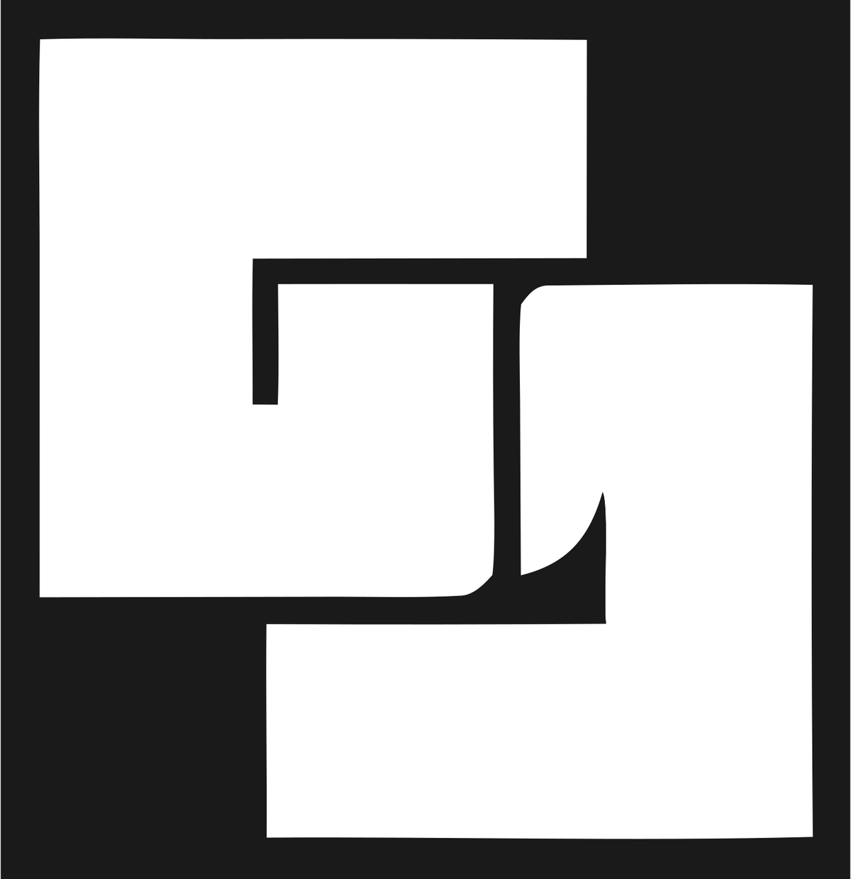 Negative Space Square Overlap Mark #1a1a1a/#ffffff