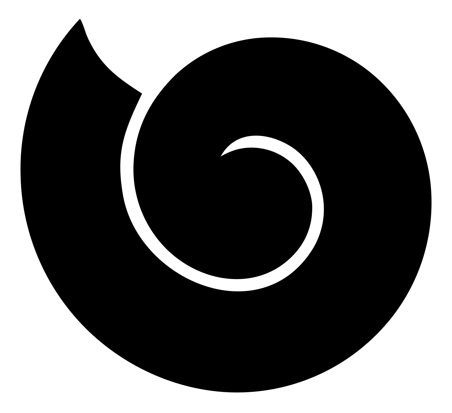 Monoline Nautilus Shell Icon #ffffff/#000000