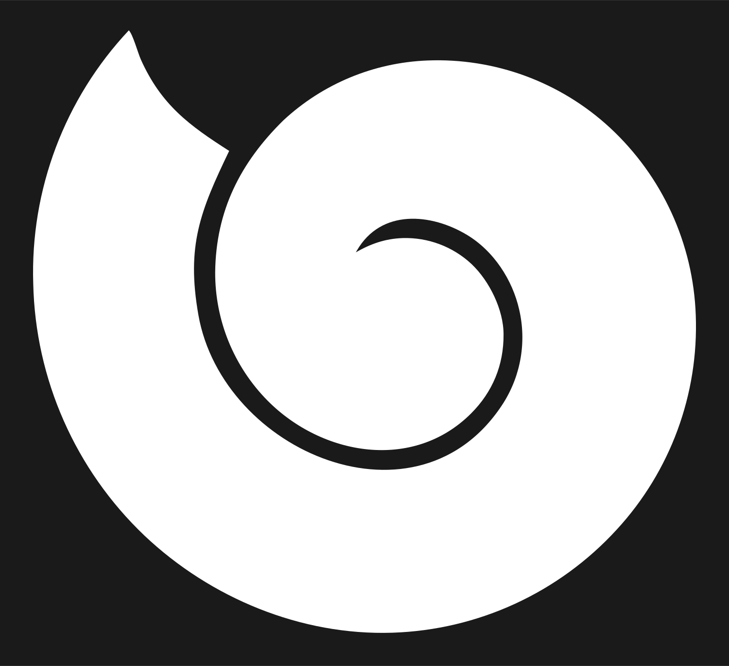 Monoline Nautilus Shell Icon #1a1a1a/#ffffff