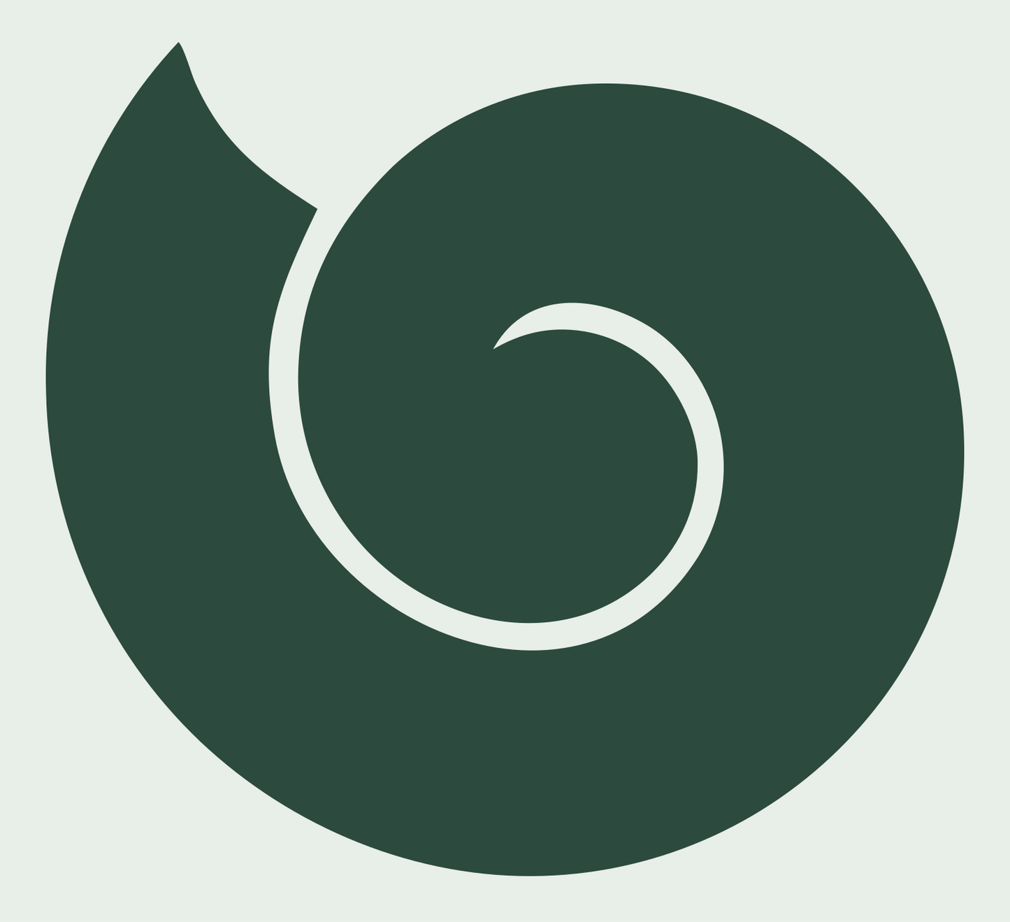Monoline Nautilus Shell Icon #e8efe9/#2d4a3e