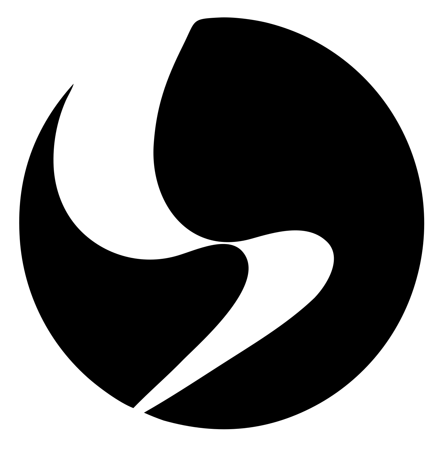 Negative Space Circle Pose Logo #ffffff/#000000