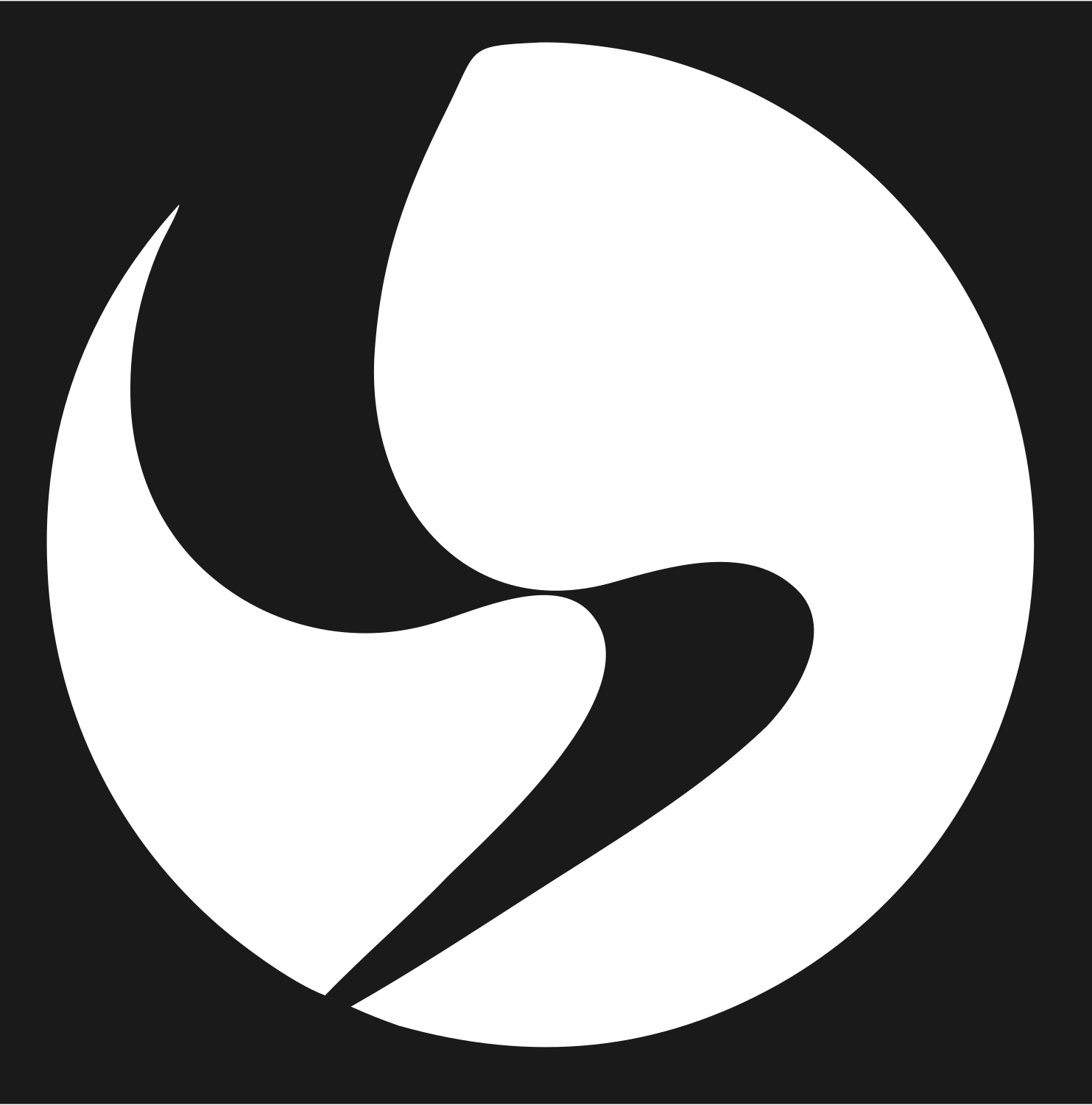 Negative Space Circle Pose Logo #1a1a1a/#ffffff