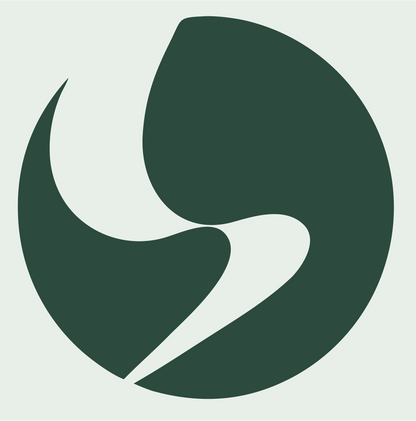 Negative Space Circle Pose Logo #e8efe9/#2d4a3e