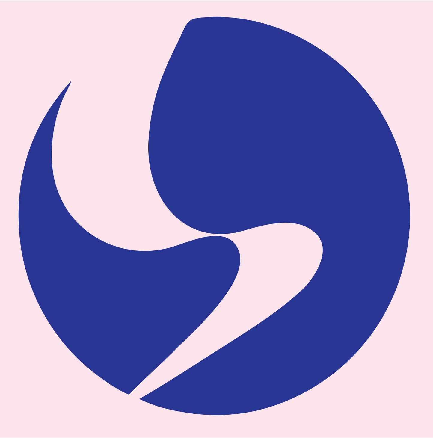 Negative Space Circle Pose Logo #fce4ec/#283593
