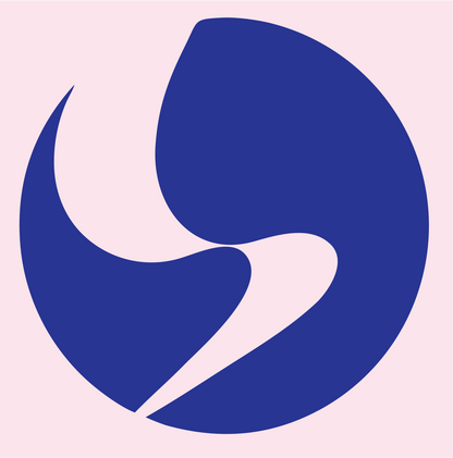 Negative Space Circle Pose Logo #fce4ec/#283593