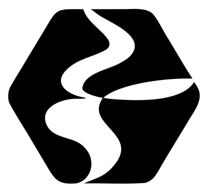 Negative Space River Wave Badge #ffffff/#000000