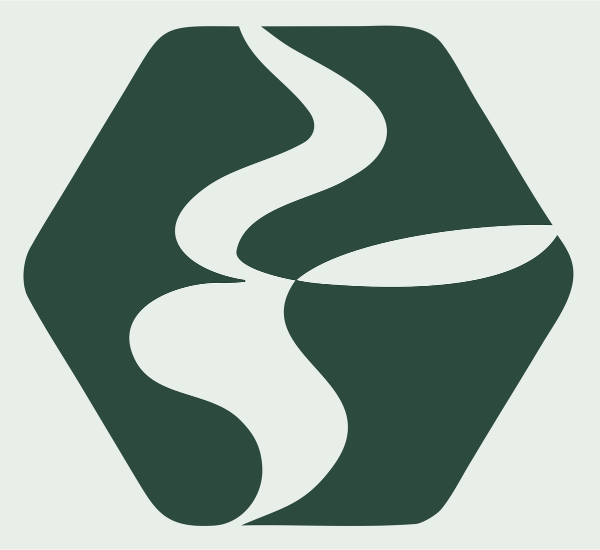Negative Space River Wave Badge #e8efe9/#2d4a3e