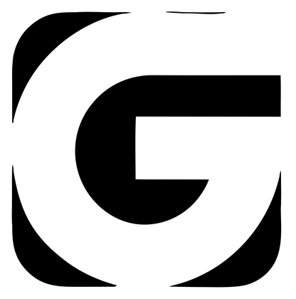 Negative Space Letter G Mark #ffffff/#000000