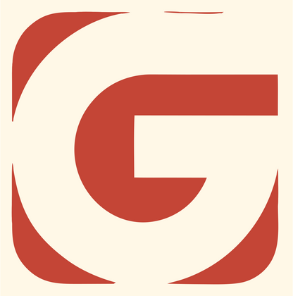 Negative Space Letter G Mark #fff8e7/#c44536