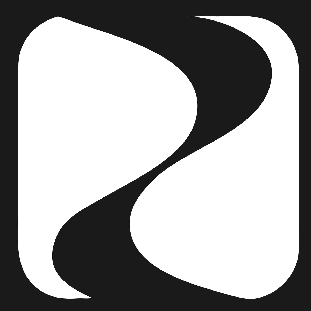 Negative Space S-Curve Yoga Logo #1a1a1a/#ffffff