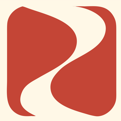 Negative Space S-Curve Yoga Logo #fff8e7/#c44536