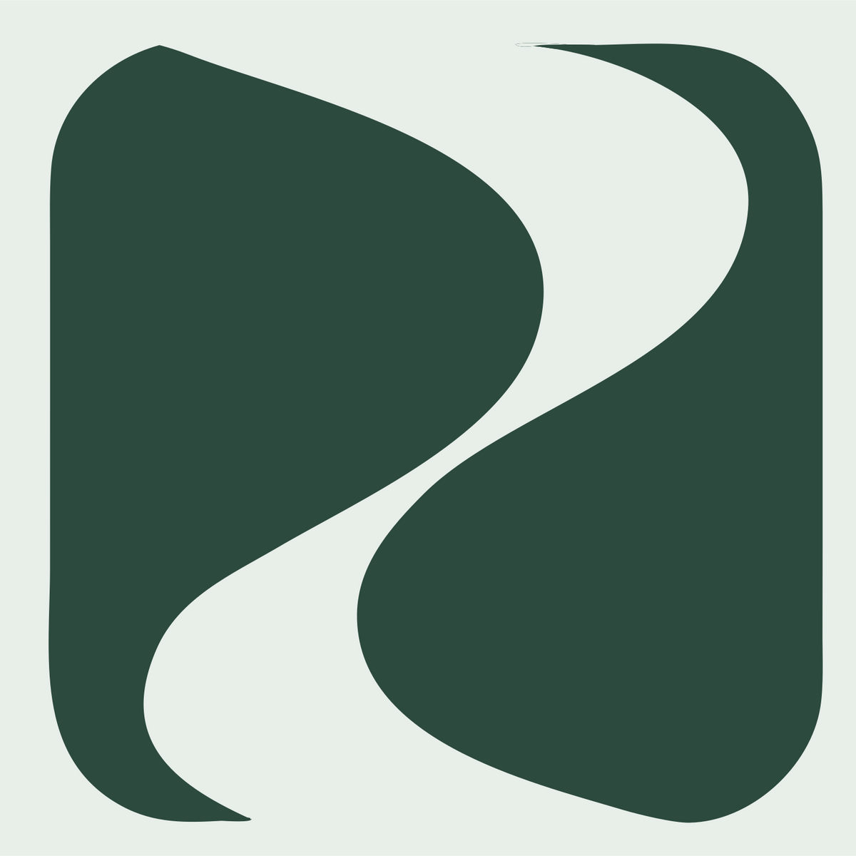 Negative Space S-Curve Yoga Logo #e8efe9/#2d4a3e
