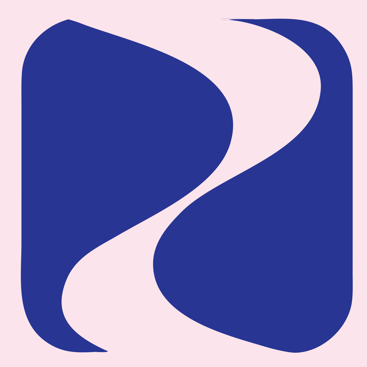 Negative Space S-Curve Yoga Logo #fce4ec/#283593