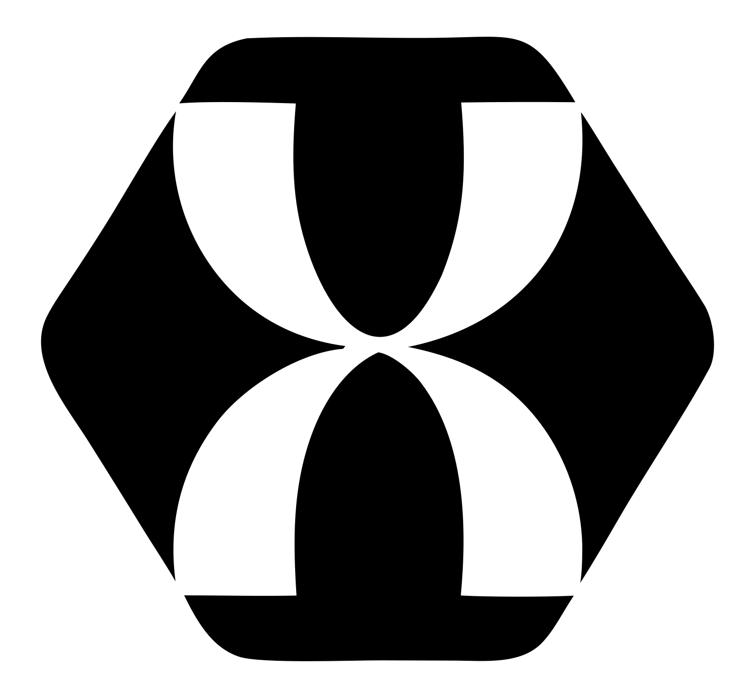 Negative Space Hourglass Figure Badge #ffffff/#000000