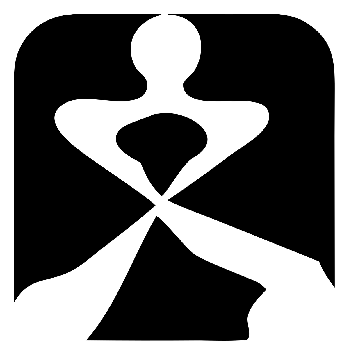 Negative Space Dancer Figure Badge #ffffff/#000000