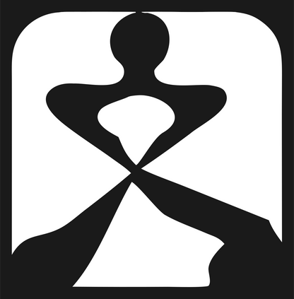 Negative Space Dancer Figure Badge #1a1a1a/#ffffff