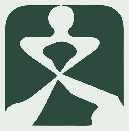 Negative Space Dancer Figure Badge #e8efe9/#2d4a3e