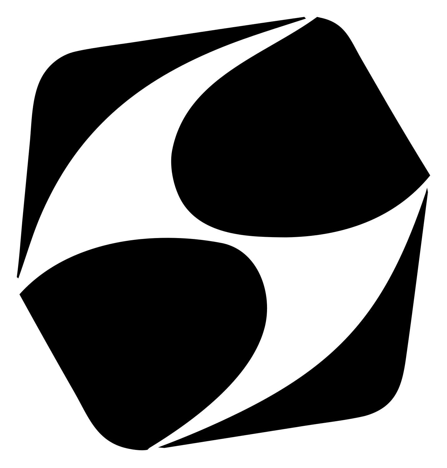 Negative Space Rounded Pentagon Mark #ffffff/#000000