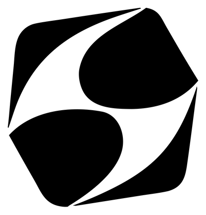 Negative Space Rounded Pentagon Mark #ffffff/#000000