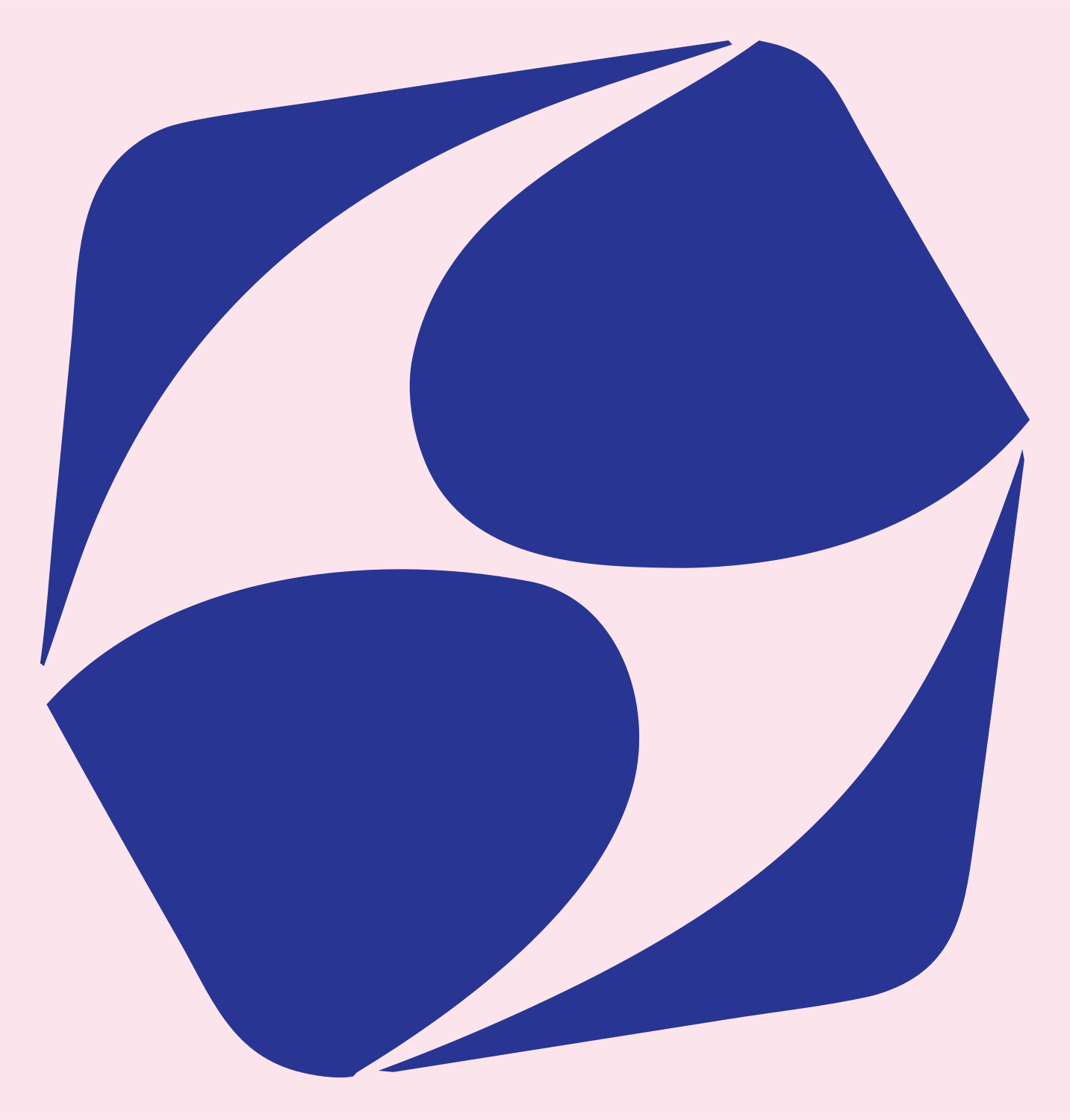 Negative Space Rounded Pentagon Mark #fce4ec/#283593