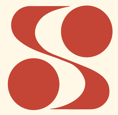Negative Space Dual Circle Mark #fff8e7/#c44536