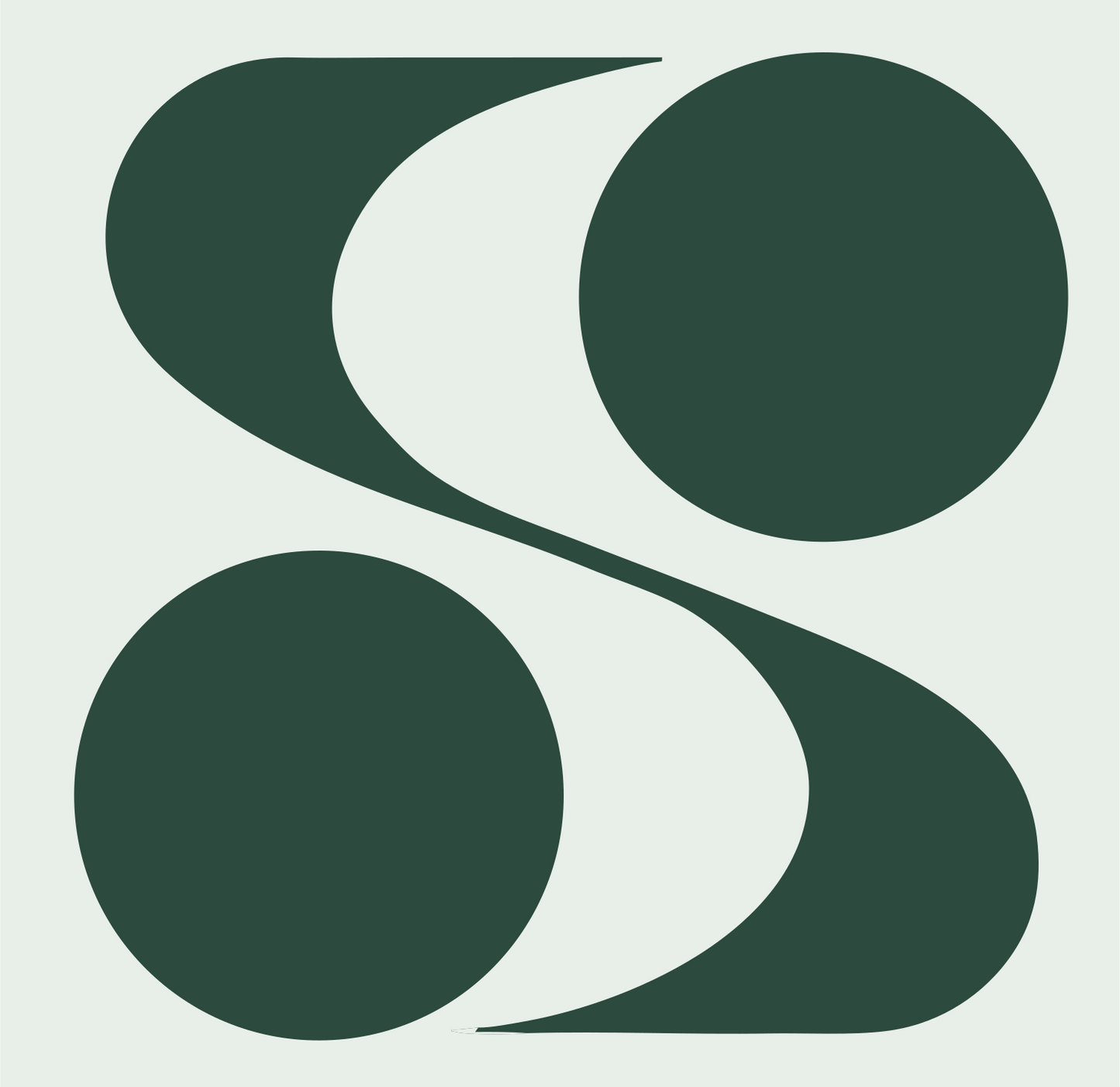 Negative Space Dual Circle Mark #e8efe9/#2d4a3e