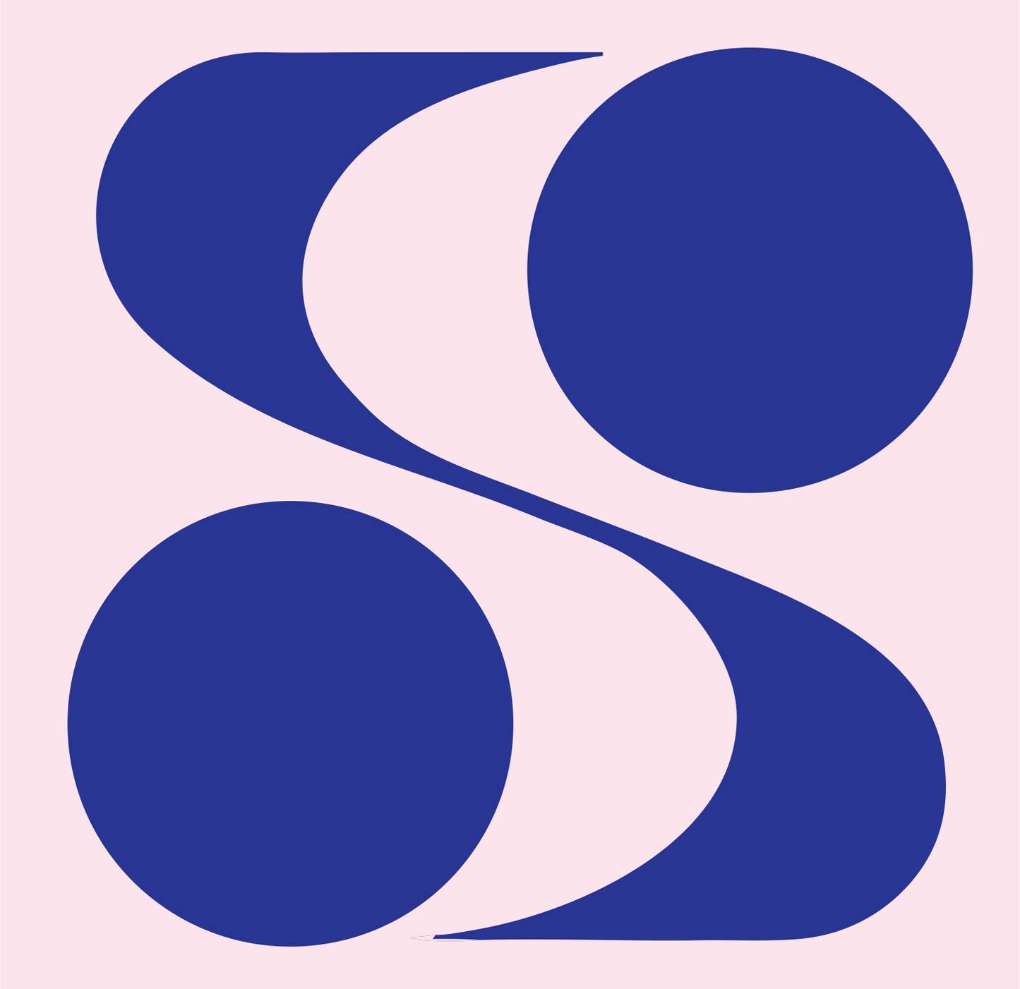 Negative Space Dual Circle Mark #fce4ec/#283593