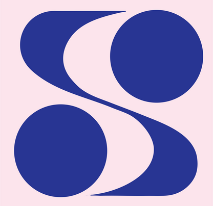 Negative Space Dual Circle Mark #fce4ec/#283593