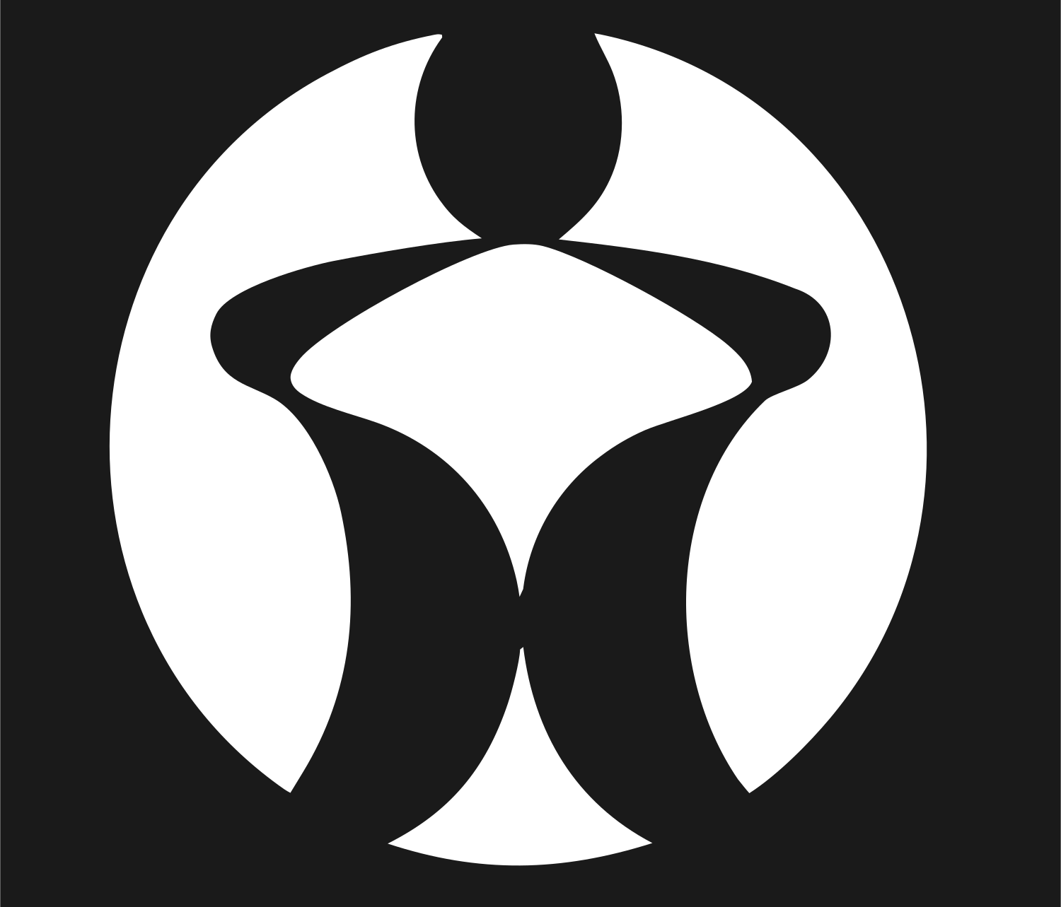 Negative Space Standing Figure Mark #1a1a1a/#ffffff
