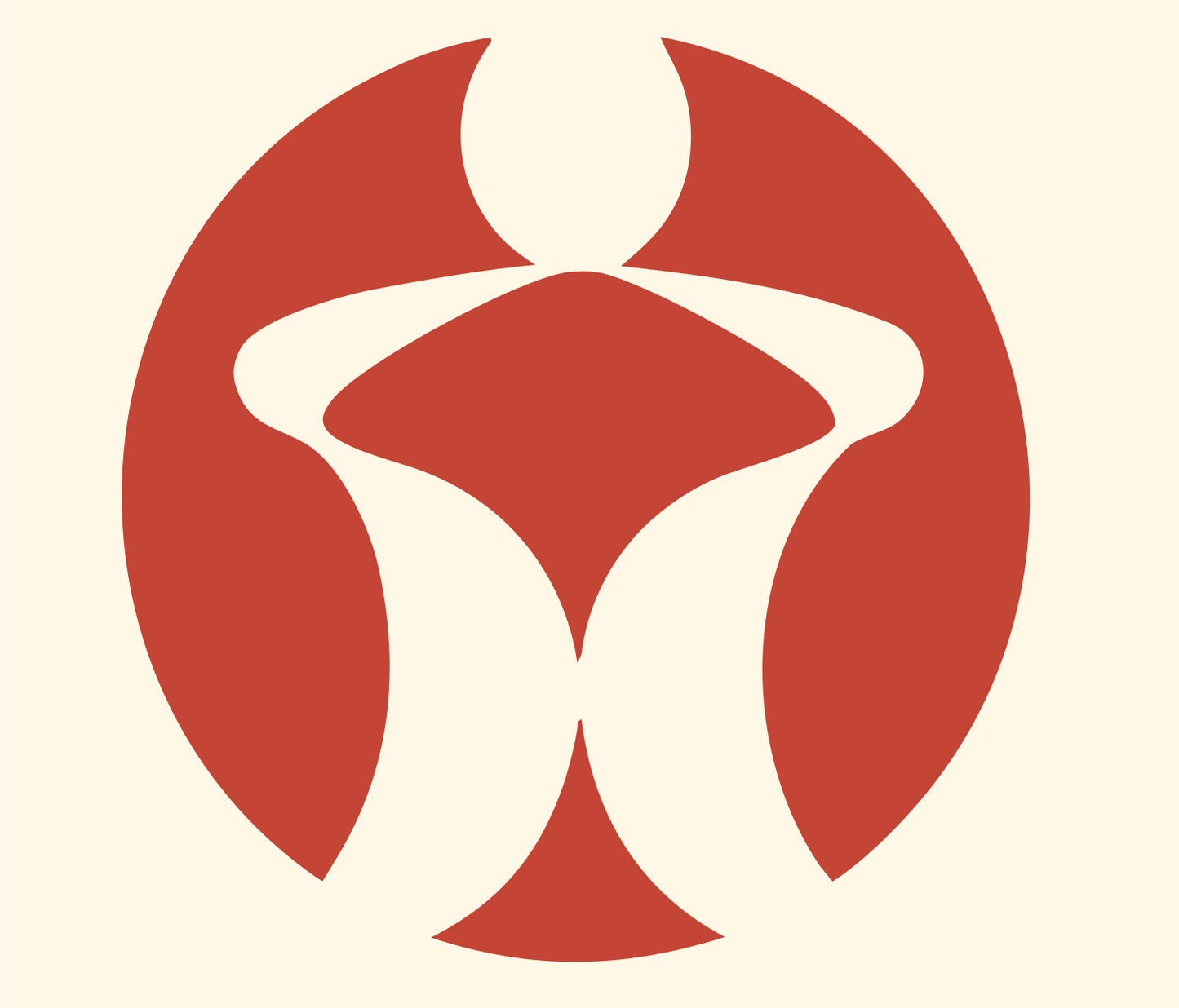Negative Space Standing Figure Mark #fff8e7/#c44536