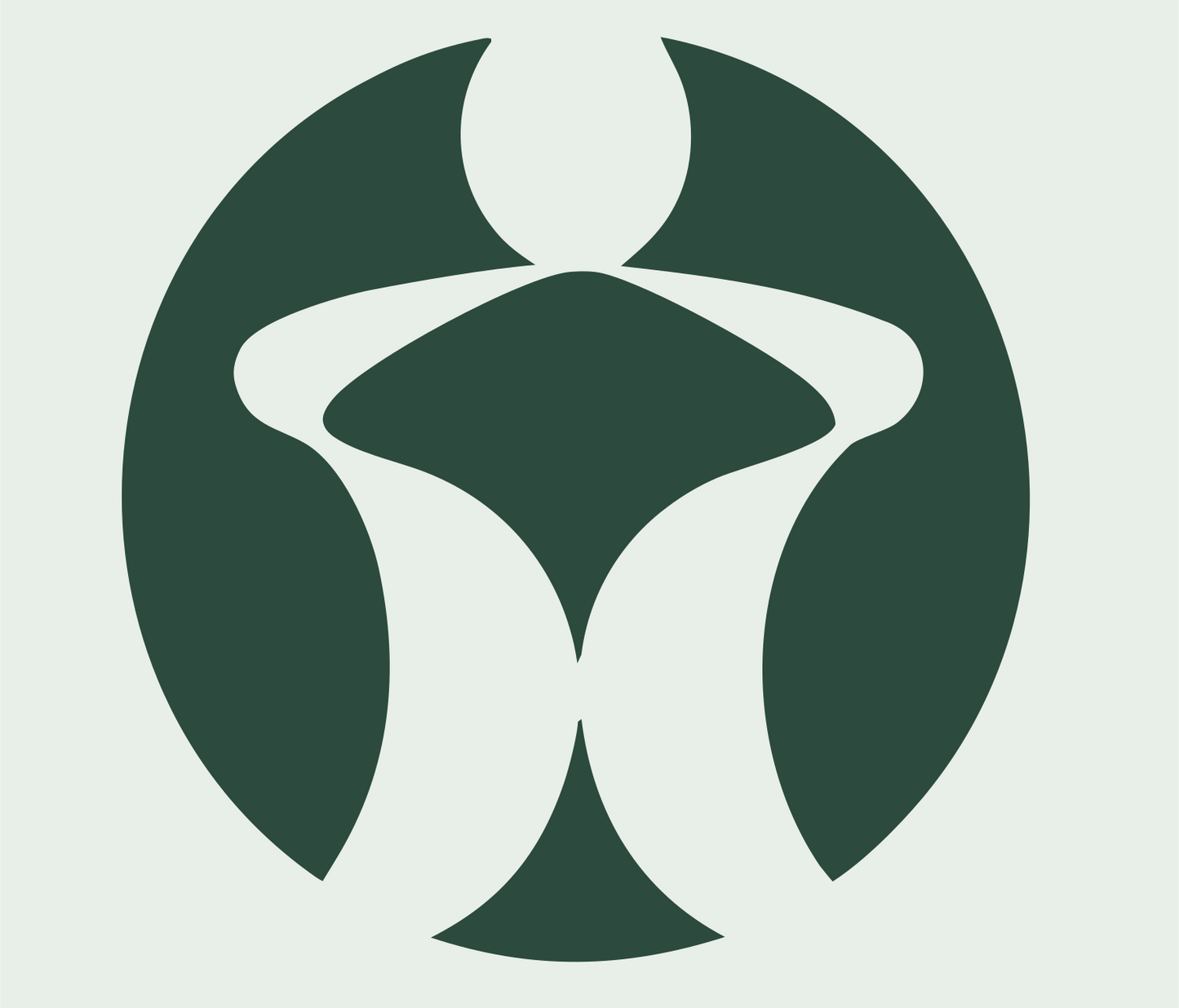 Negative Space Standing Figure Mark #e8efe9/#2d4a3e