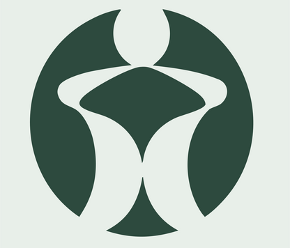 Negative Space Standing Figure Mark #e8efe9/#2d4a3e