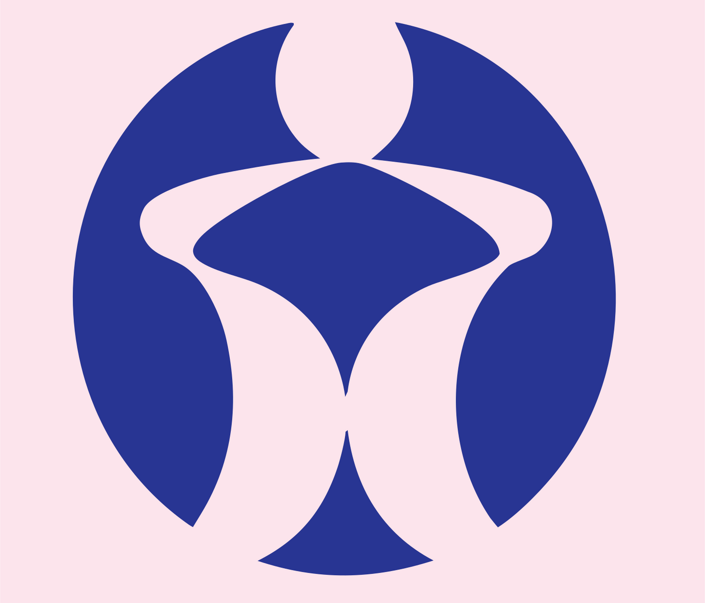 Negative Space Standing Figure Mark #fce4ec/#283593