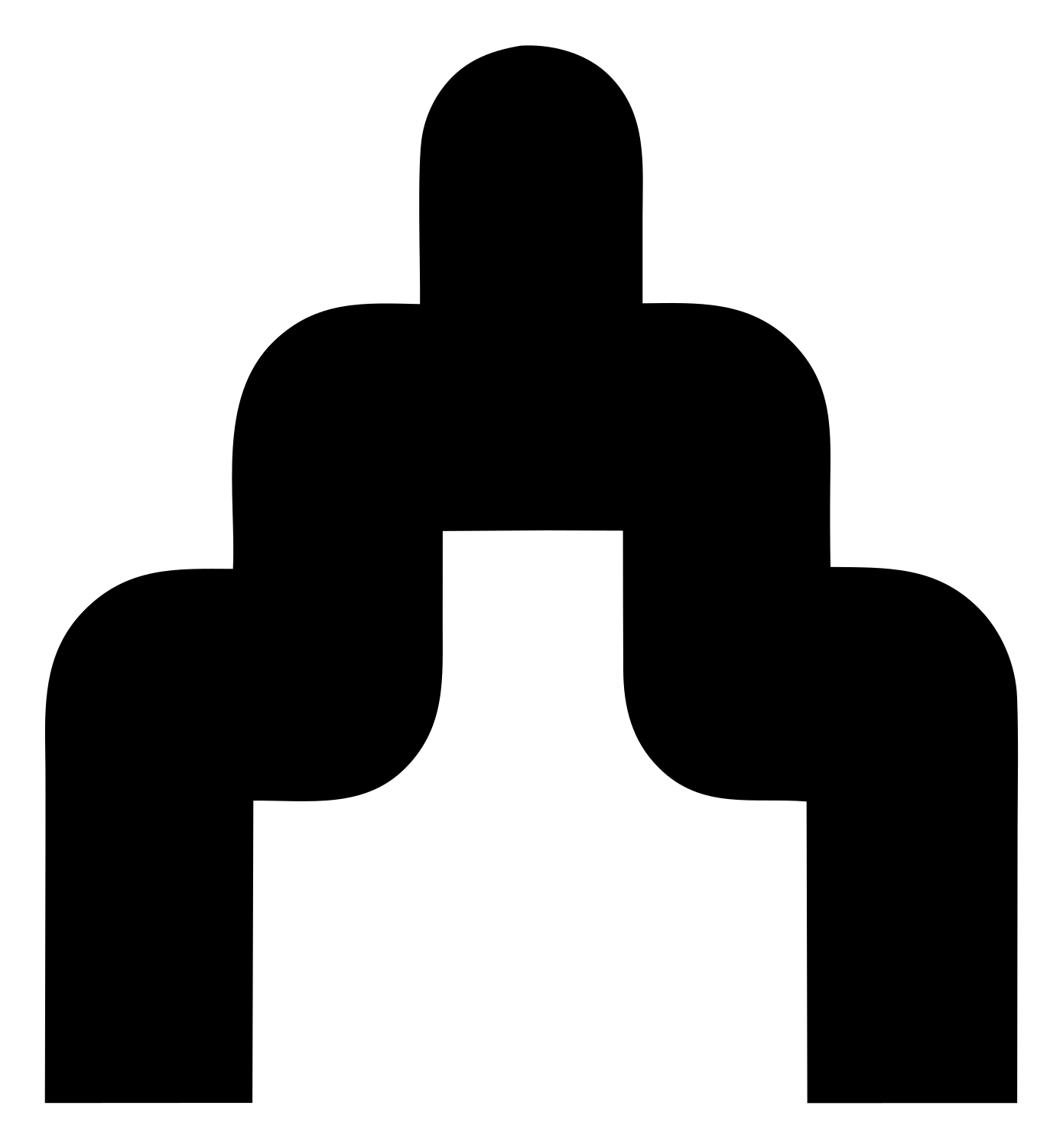 Blocky Bridge Pose Logo #ffffff/#000000