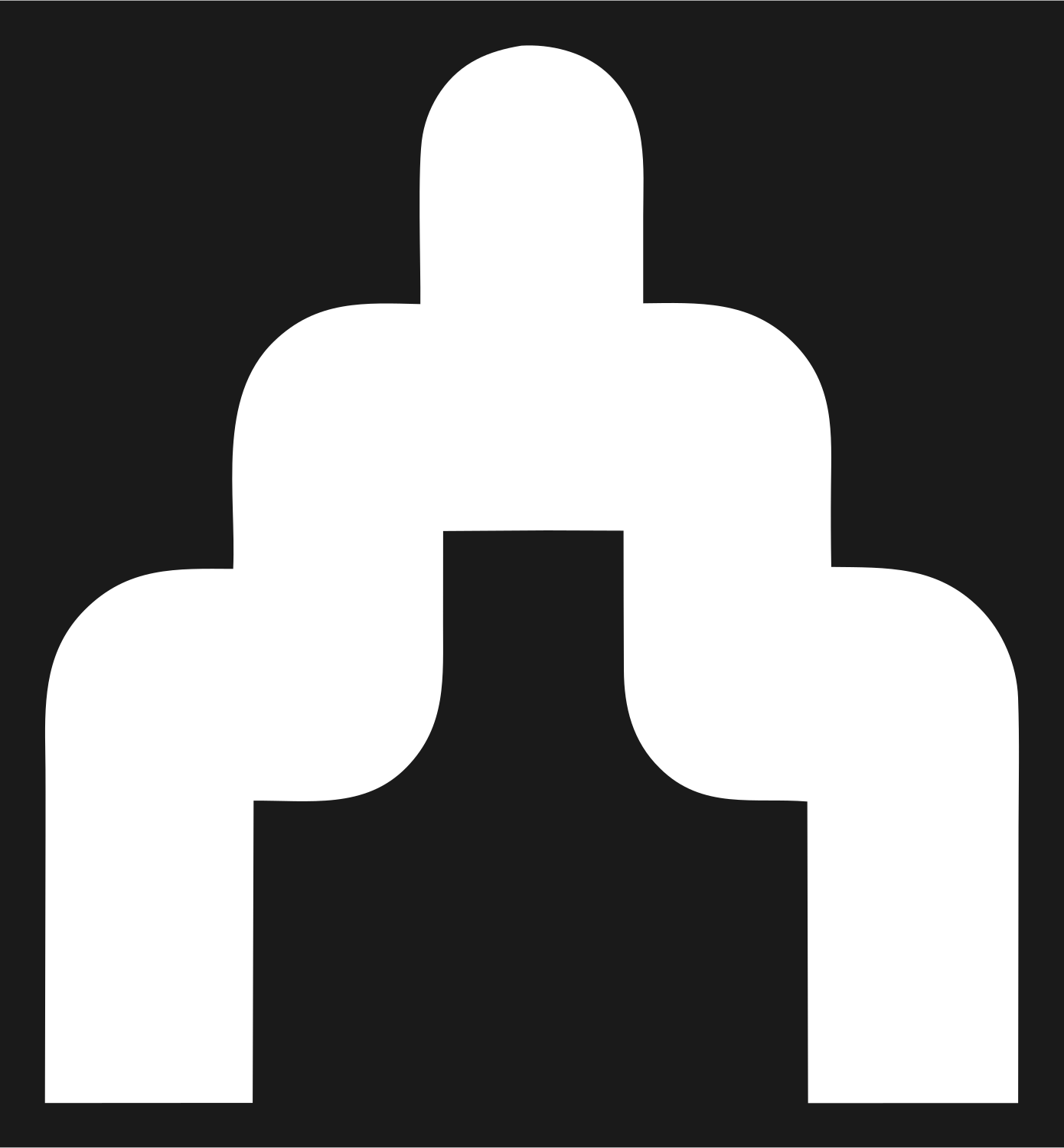 Blocky Bridge Pose Logo #1a1a1a/#ffffff