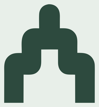 Blocky Bridge Pose Logo #e8efe9/#2d4a3e