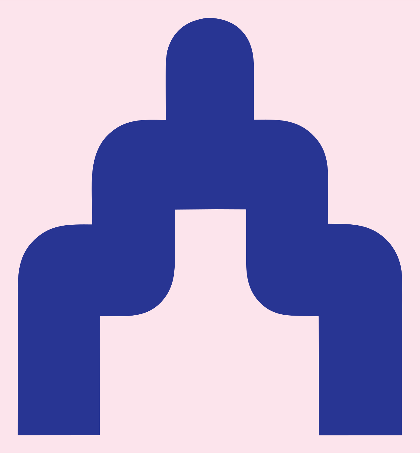 Blocky Bridge Pose Logo #fce4ec/#283593