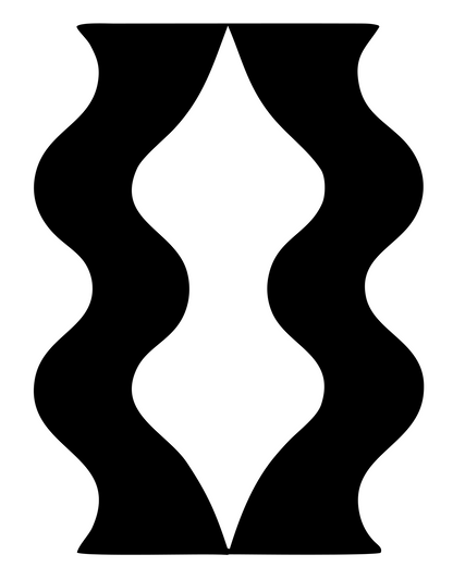 Negative Space Wavy Column Badge #ffffff/#000000