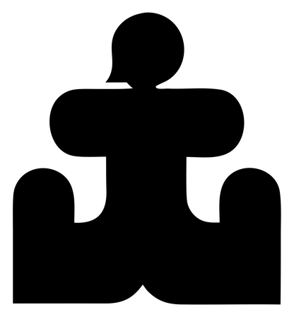 Heavy Puzzle Piece Figure Icon #ffffff/#000000