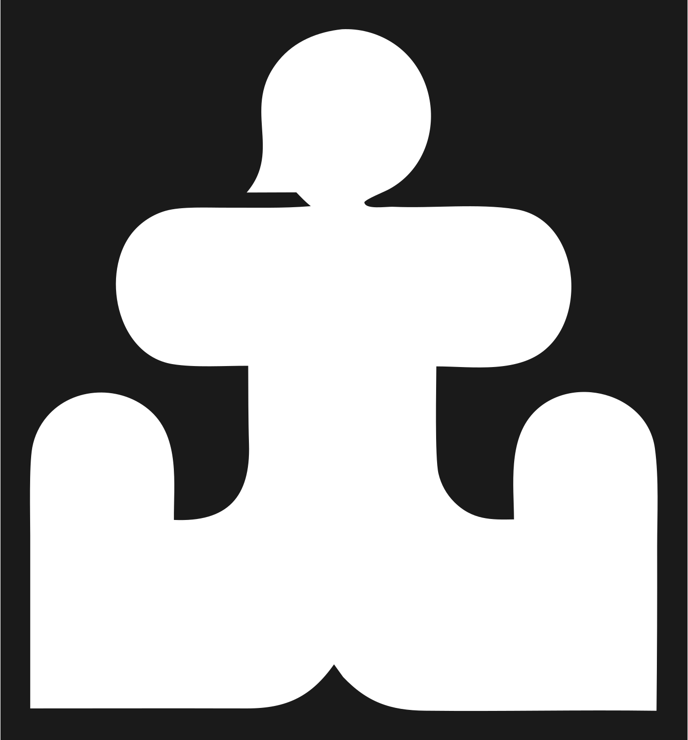 Heavy Puzzle Piece Figure Icon #1a1a1a/#ffffff