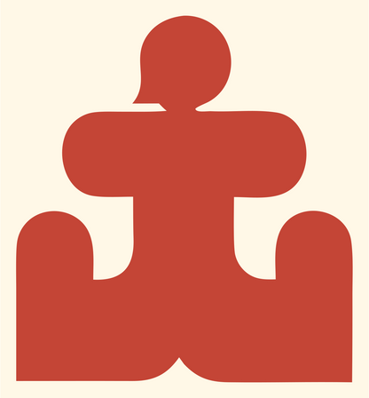 Heavy Puzzle Piece Figure Icon #fff8e7/#c44536