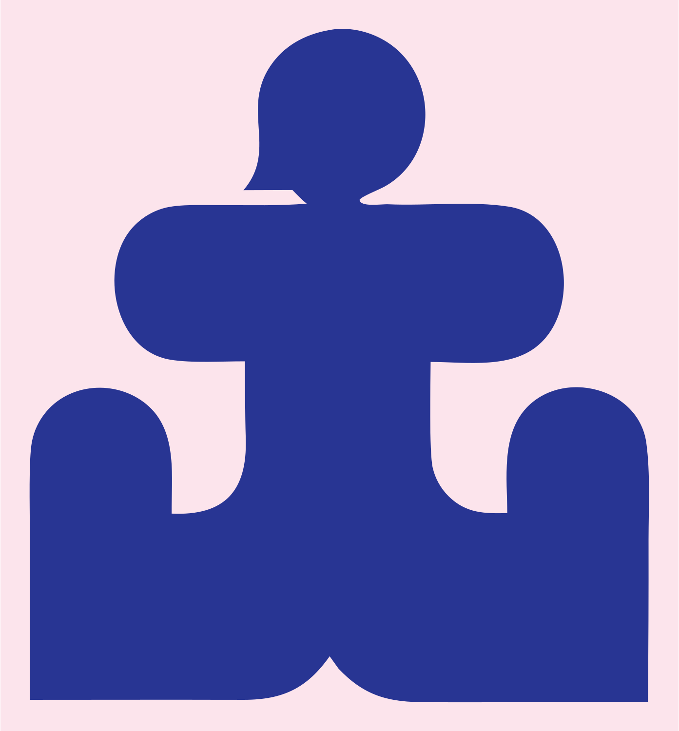 Heavy Puzzle Piece Figure Icon #fce4ec/#283593