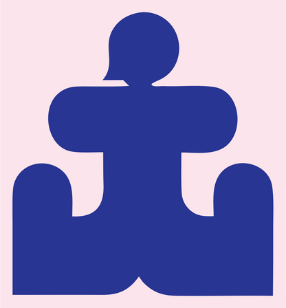 Heavy Puzzle Piece Figure Icon #fce4ec/#283593